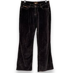 Bella Dahl Brown Crushed Velvet Flared Pants Women's 26 Retro 70s Groovy